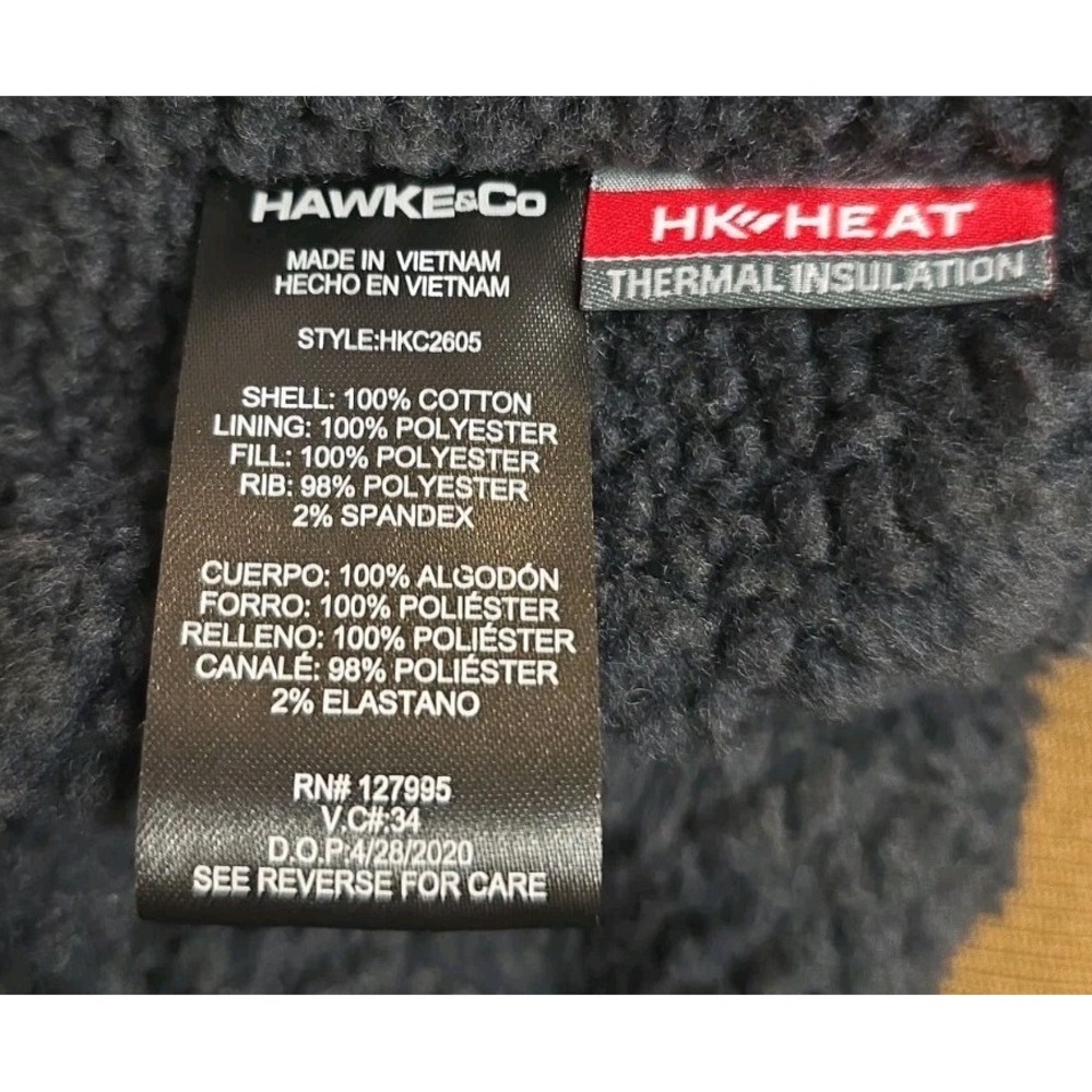 Hawke & Co Men's L Brown Sherpa Lined Hooded Jacket Rugged Workwear Gorpcore - Picture 9 of 9